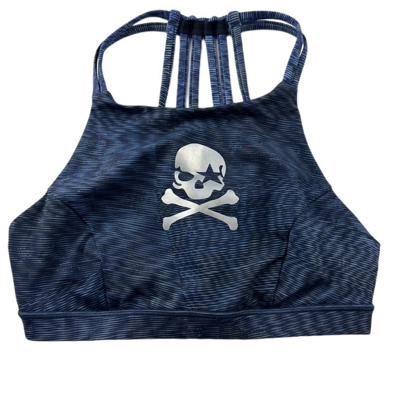 Lululemon Soulcycle Slide With Me Bra Linear Flux Battleship Multi Sz 6 #W2AT1S - Picture 1 of 3